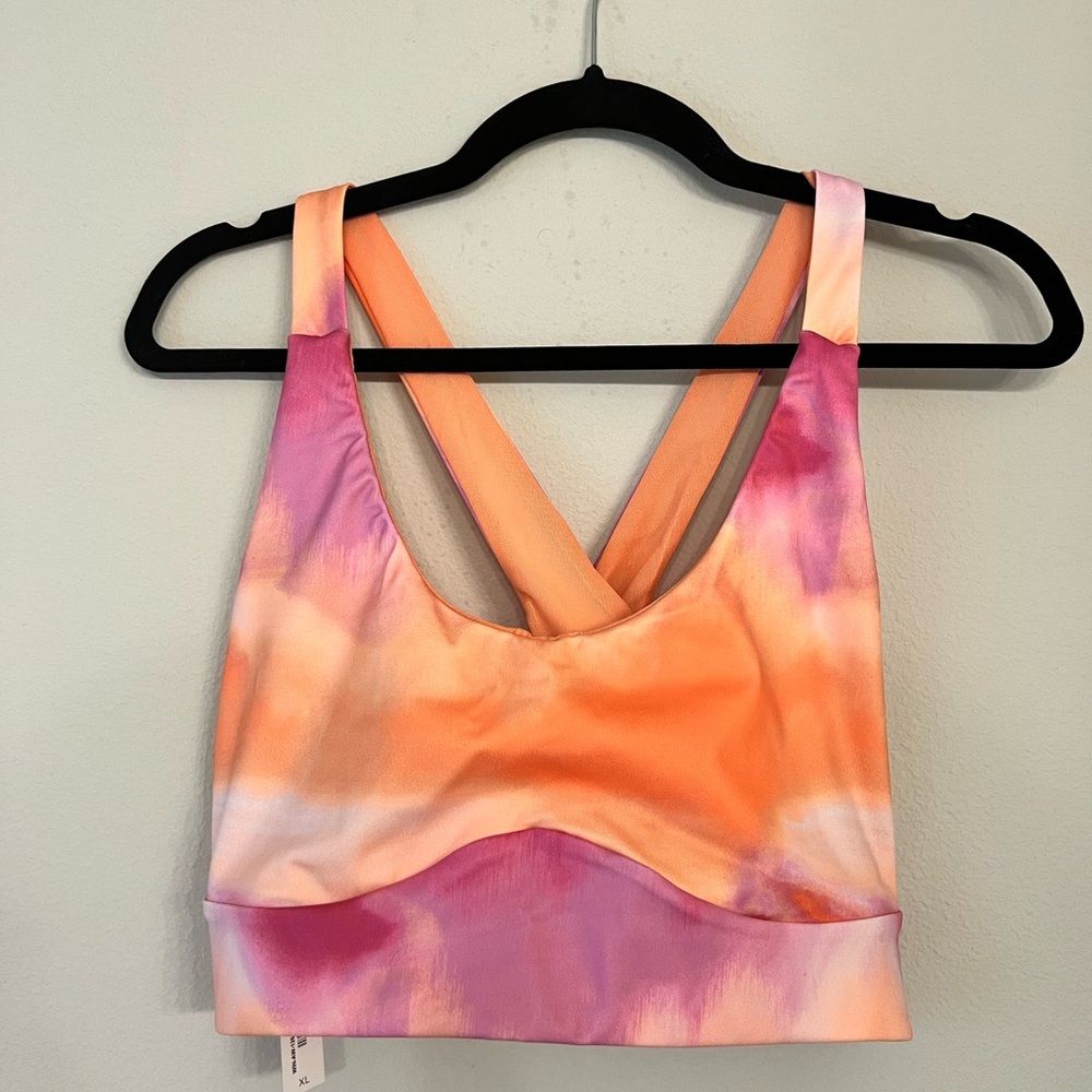 NWT Adore Me Orange and Pink Sports Bra